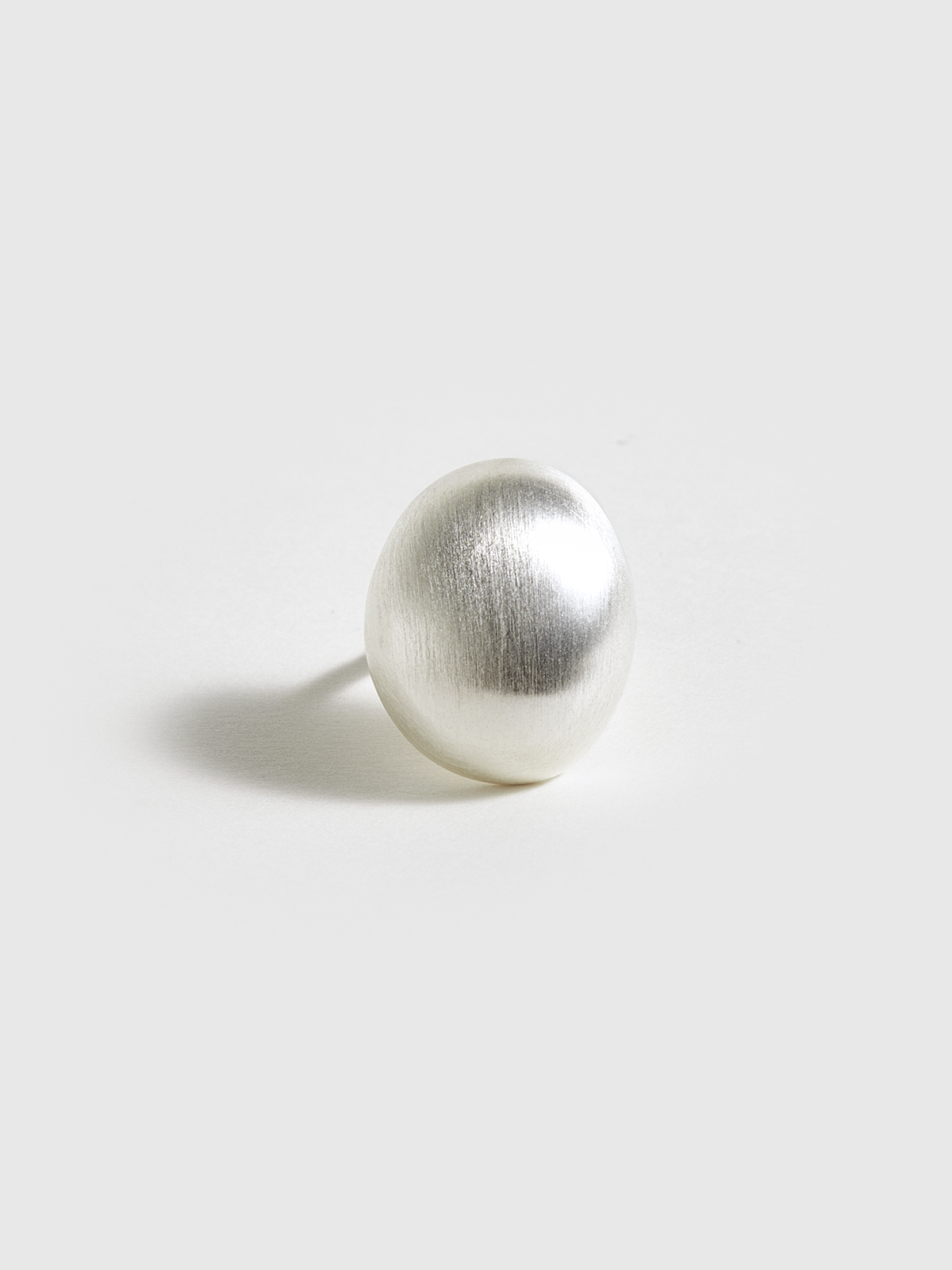 Bague Ovale Dôme Argent Mat
