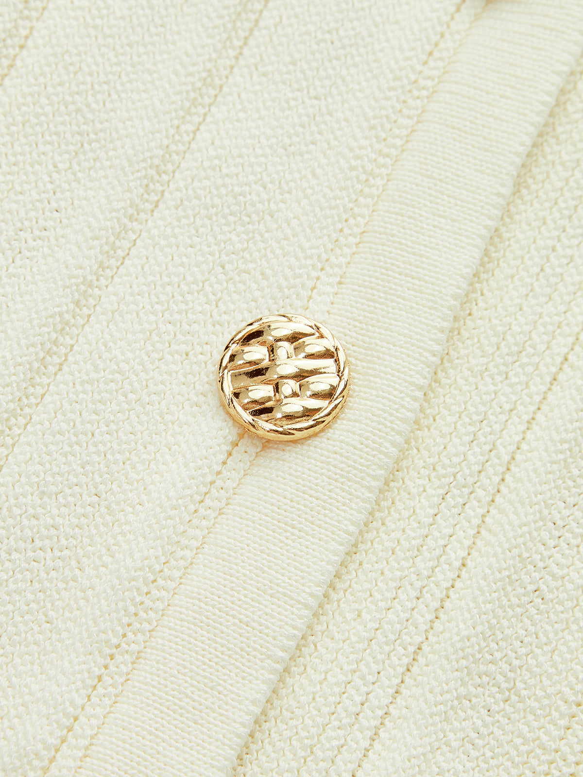 Metal Button Striped Knit Vest