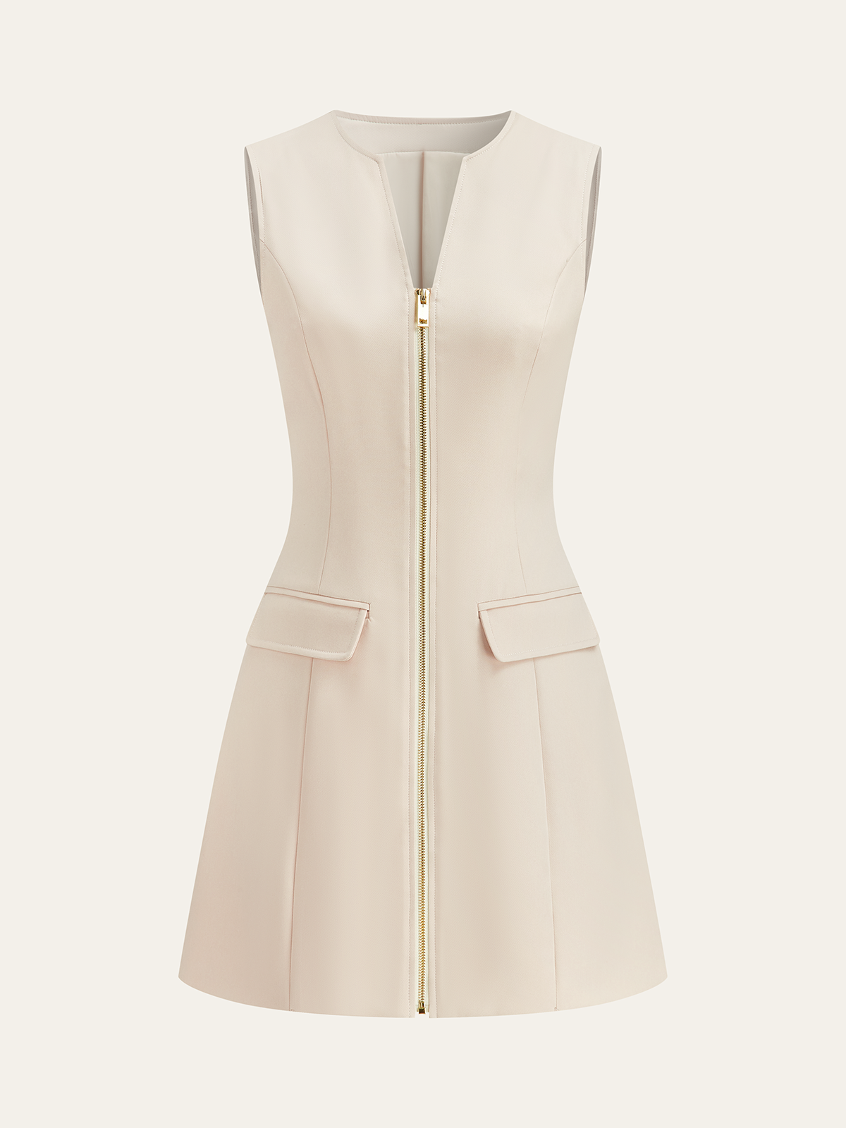 Kurzes Reißverschlusskleid mit Taschen