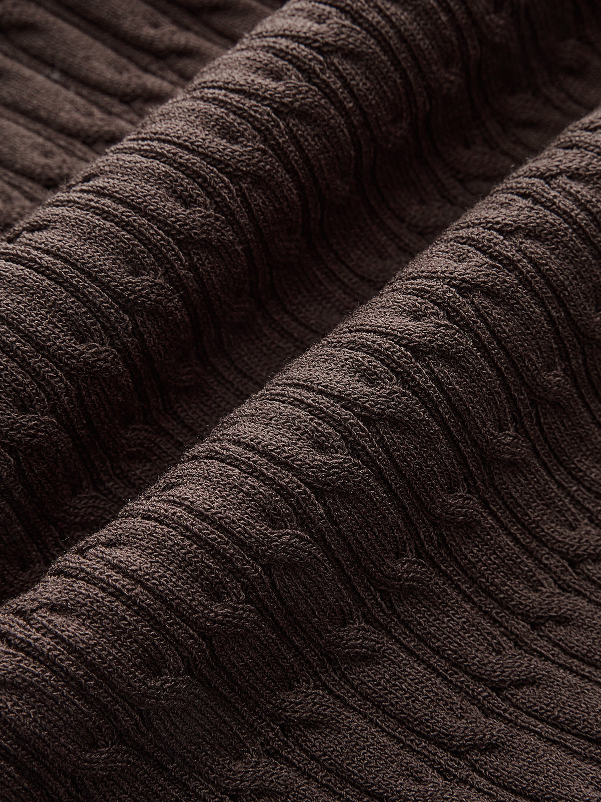 Contrast Collar Cable-Knit Midi Dress