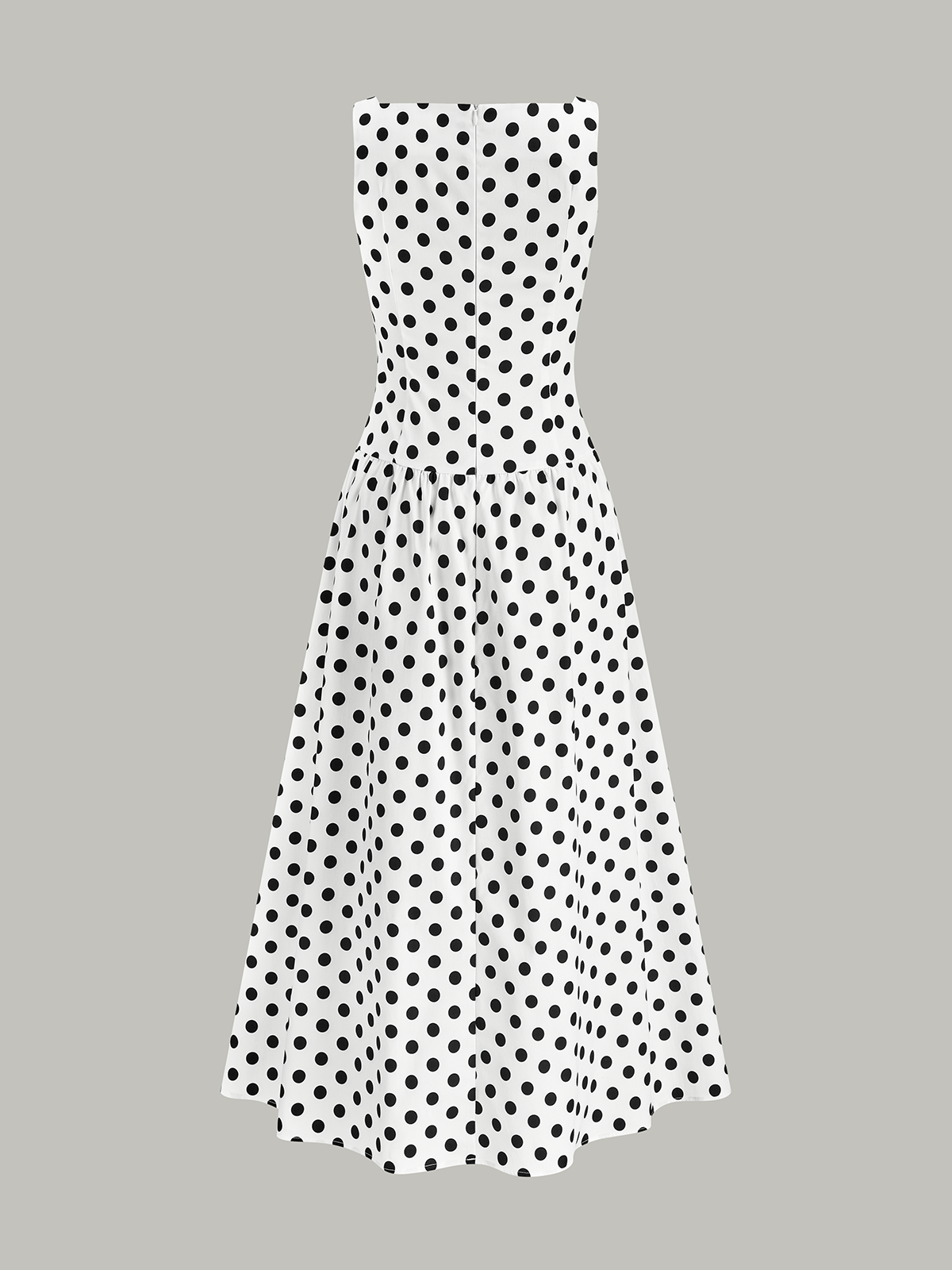 Gepunktetes ärmelloses Midikleid