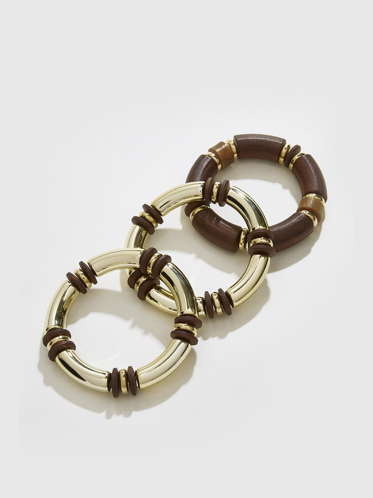 Bracelet empilable en bois et résine