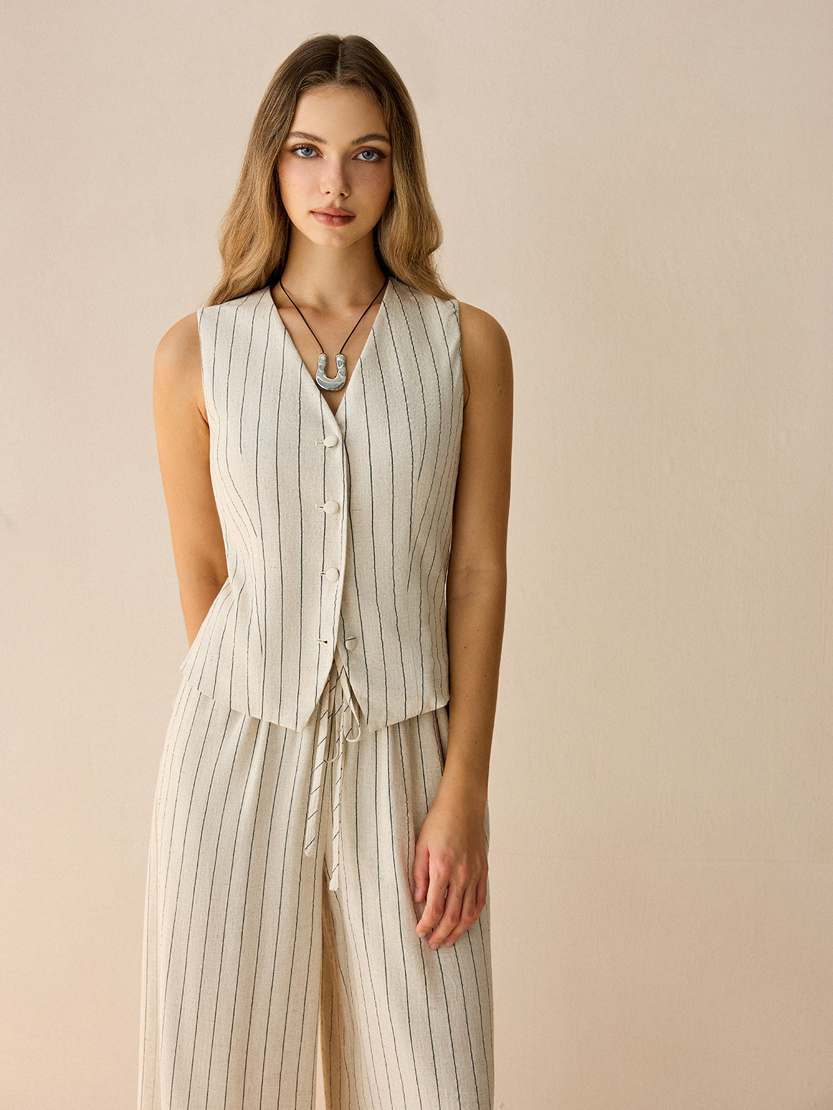 Ensemble débardeur et pantalon rayés