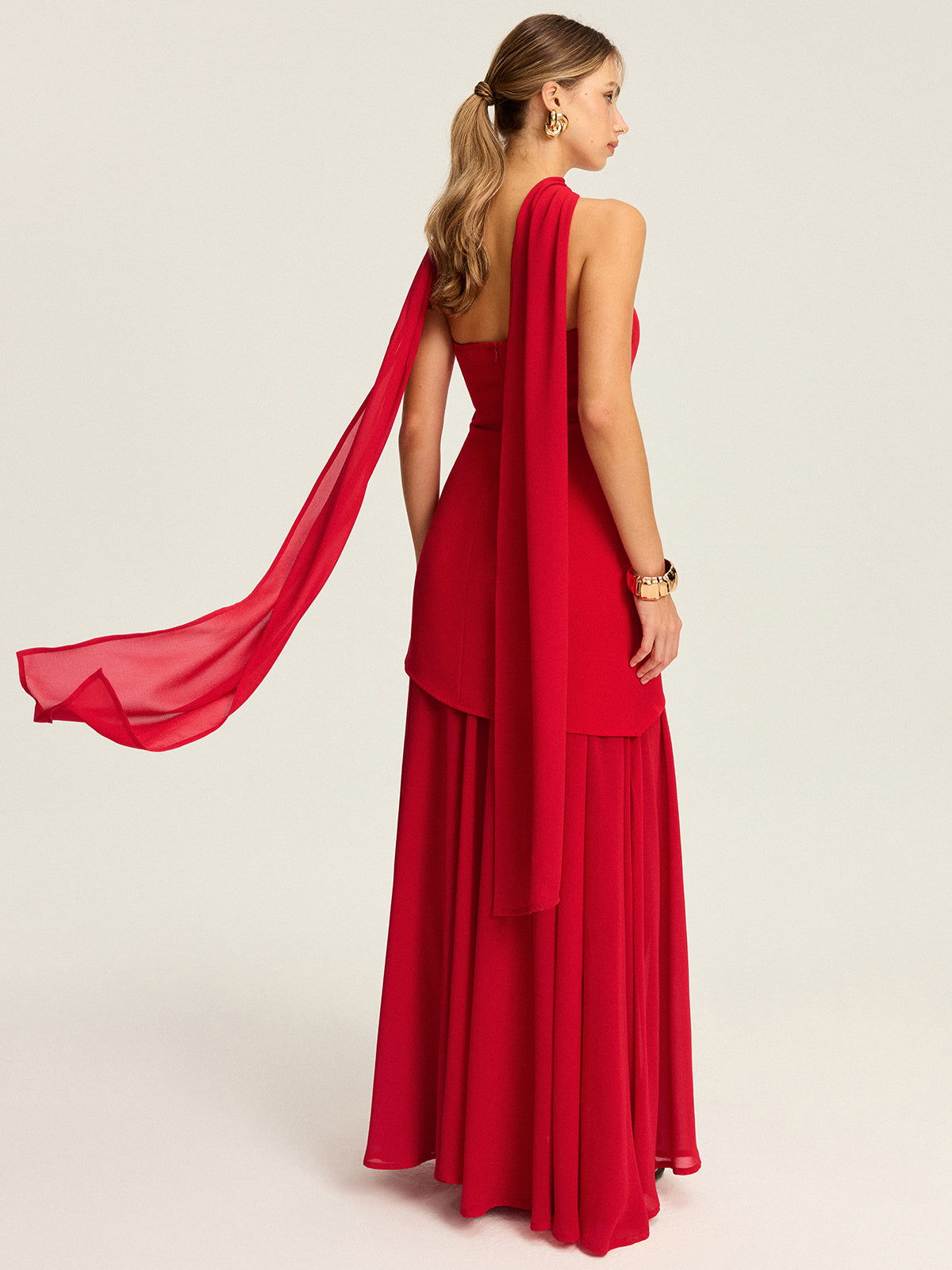 Robe longue bustier fendue