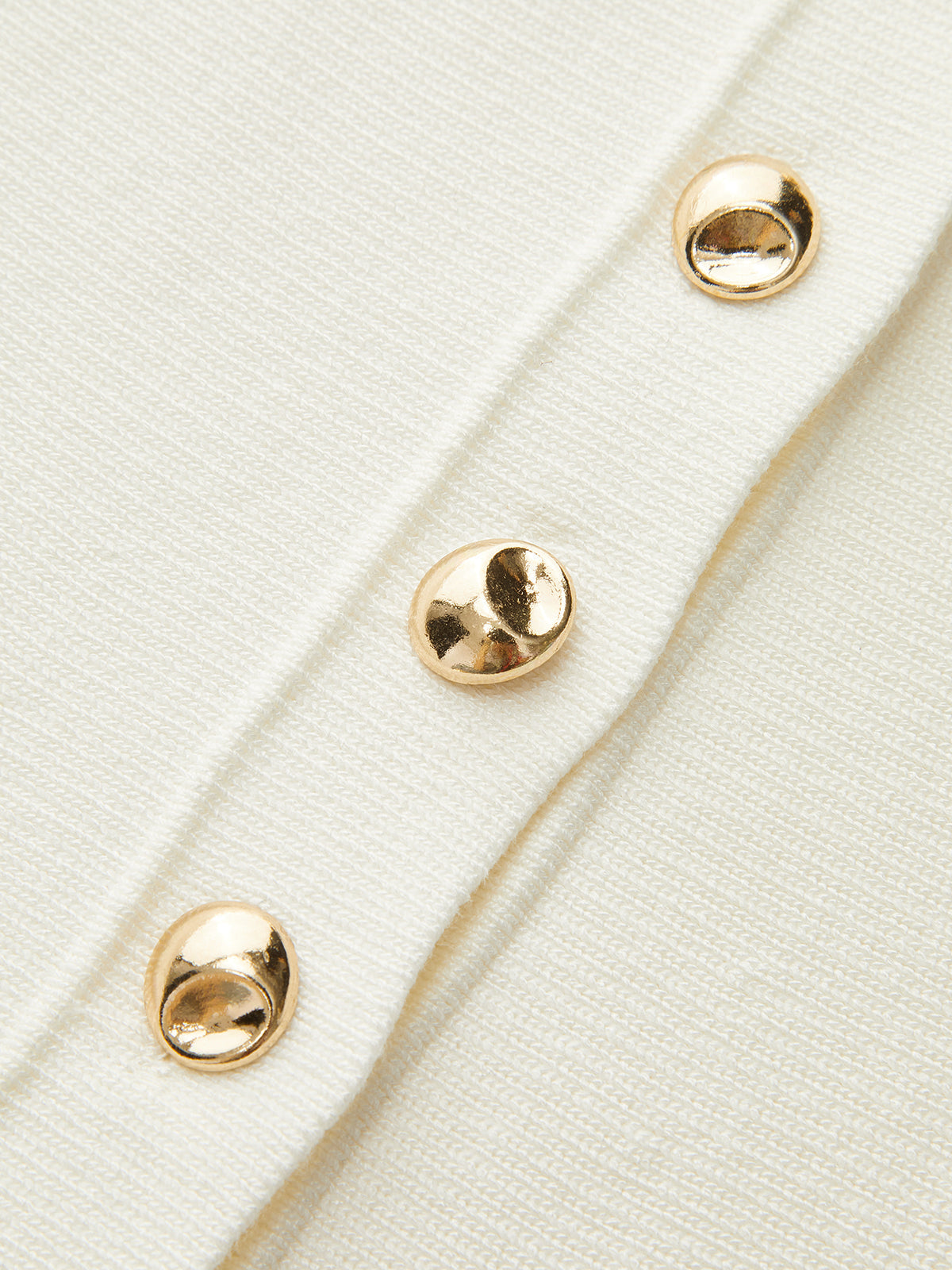 Metal Button Knit Peplum Top