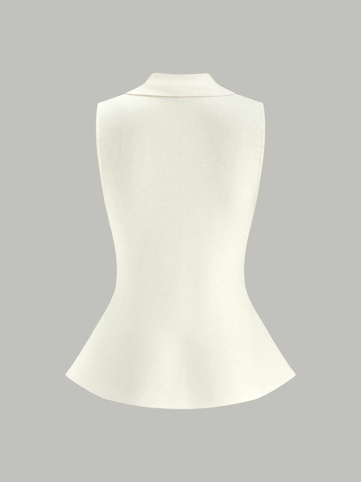 Metal Button Knit Peplum Top