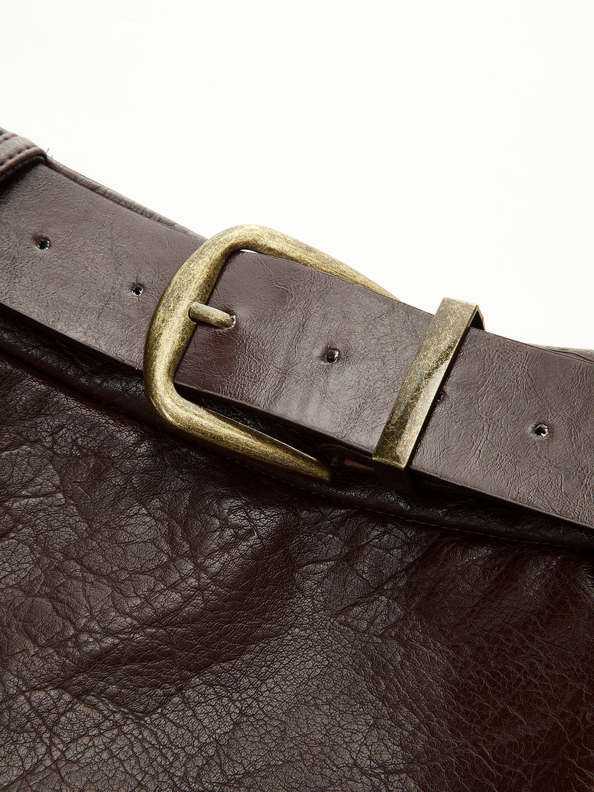 Mini-jupe en similicuir avec garniture jacquard et ceinture