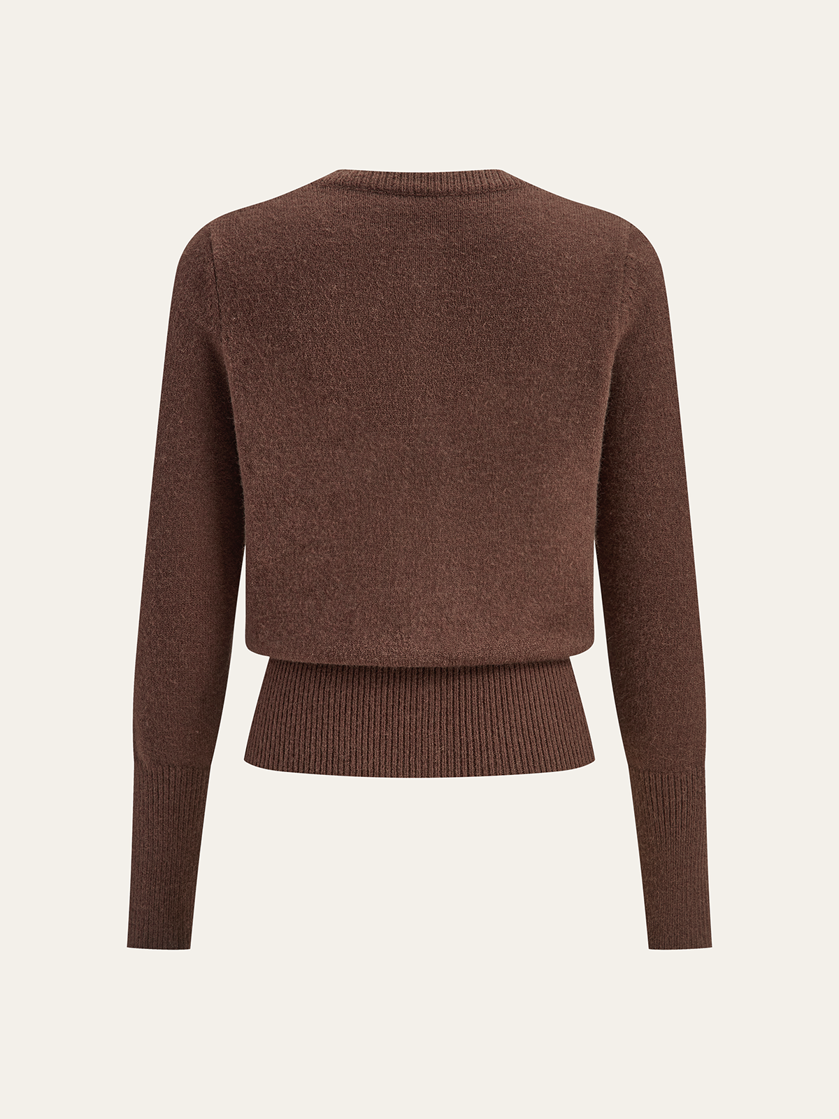 Crew Neck Button-Front Knit Cardigan