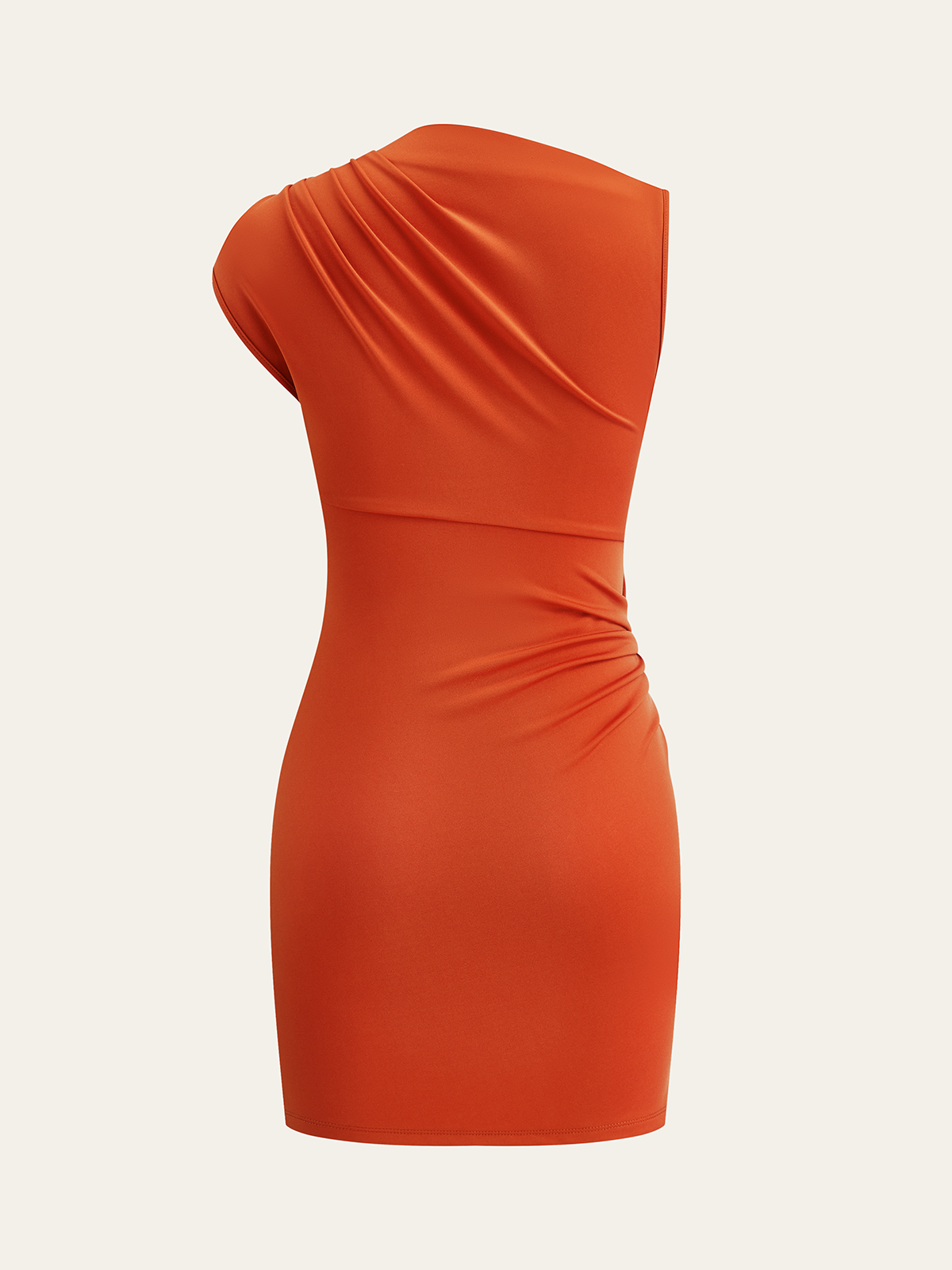 Robe Courte Asymétrique Froncée Détail Métallique