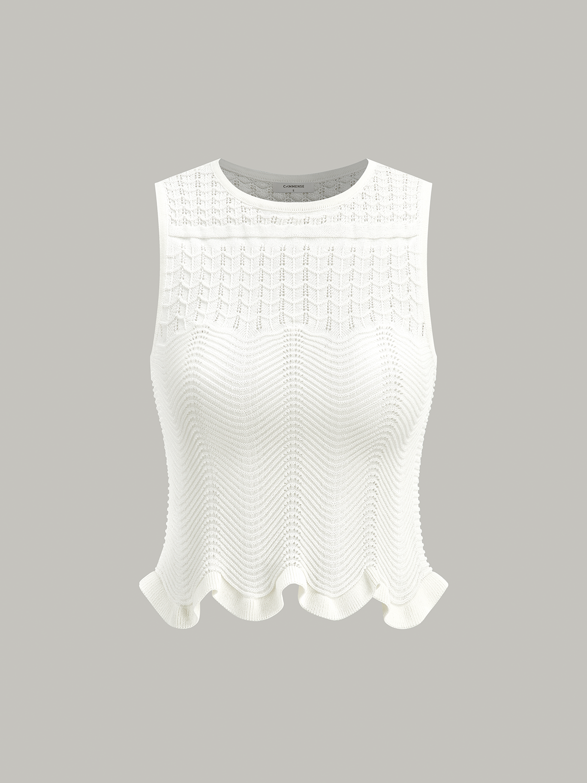 Ärmelloses Stricktop mit Wellenmuster