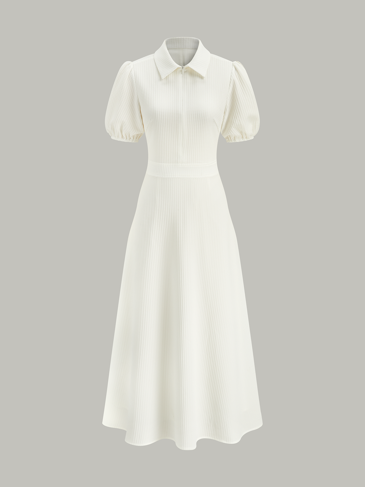 Textured Polo Neck Midi Dress