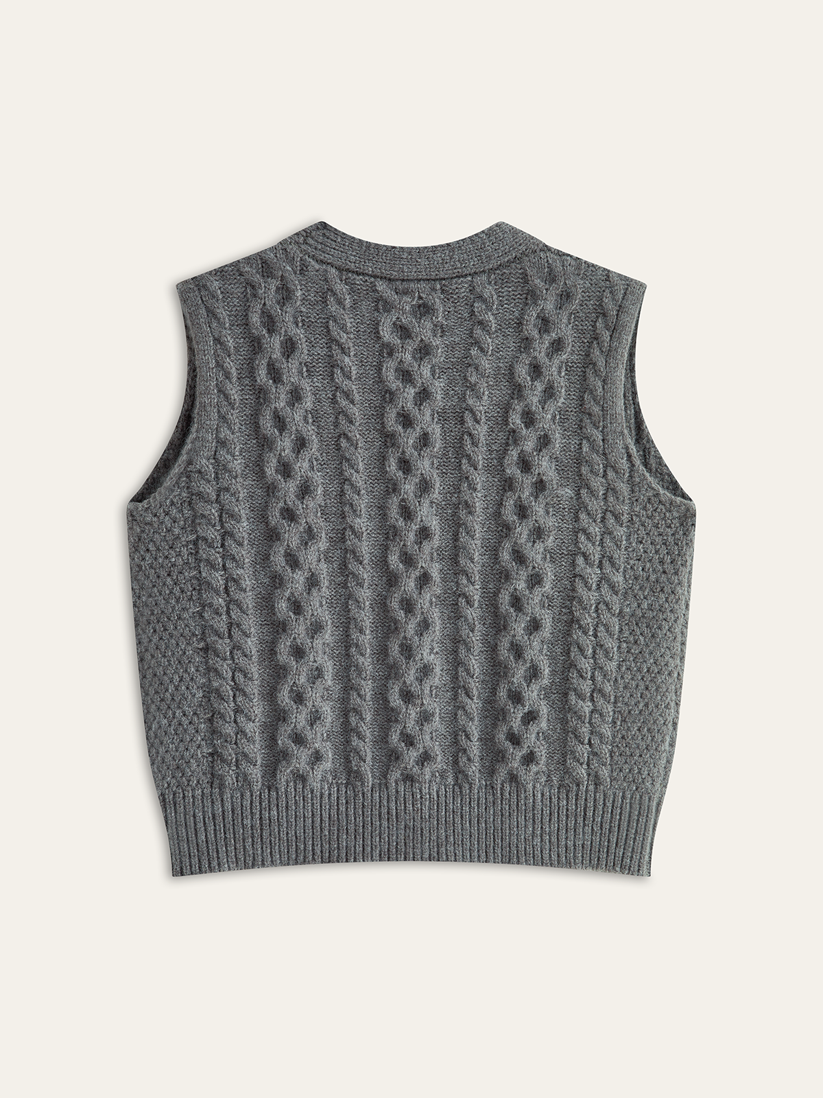 Cable-Knit Sleeveless Sweater Vest