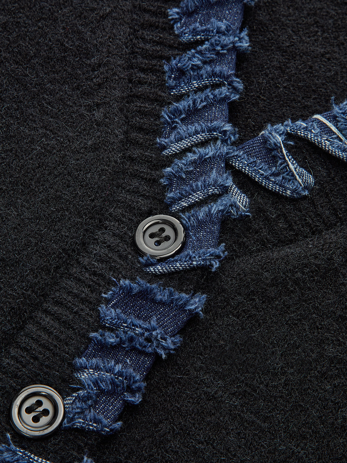 Denim Fringe Trim Cardigan