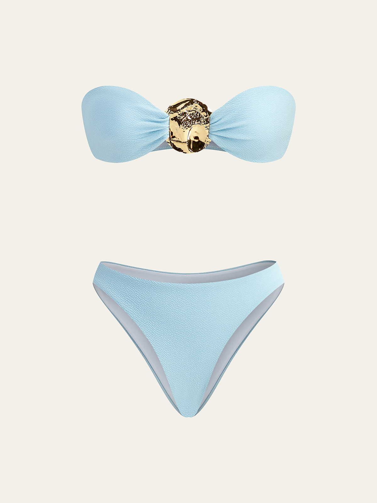 Gold Detail Bikini With Cover-Up