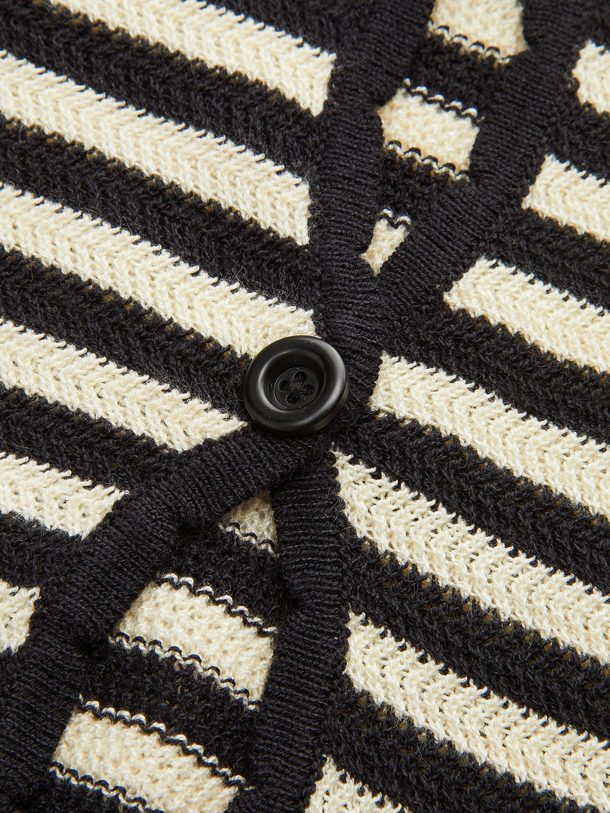 Striped Cut-Out Flare Sleeve Knit Top