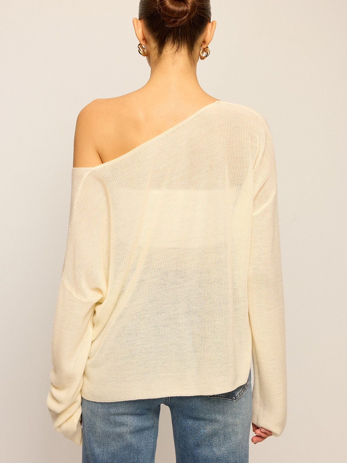 Carmen-Strickpullover im Oversize-Schnitt