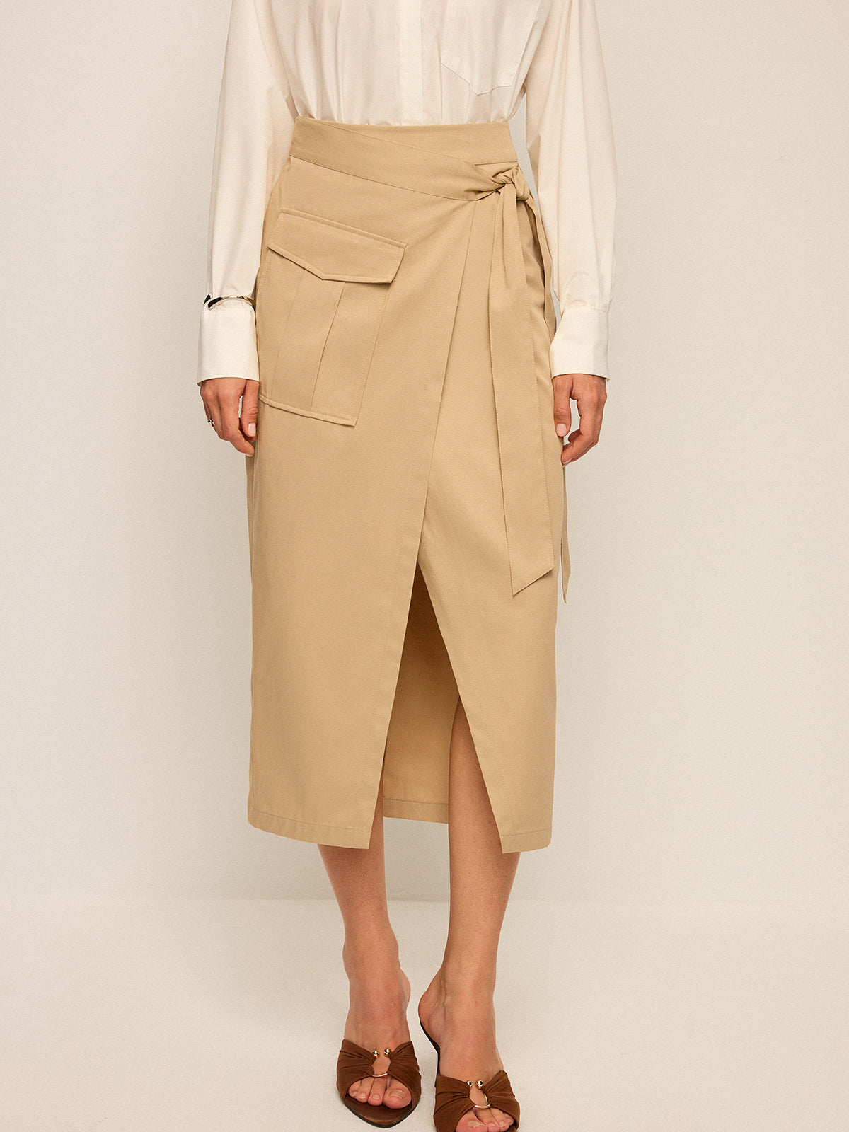 Wickelrock Midi mit Taschen