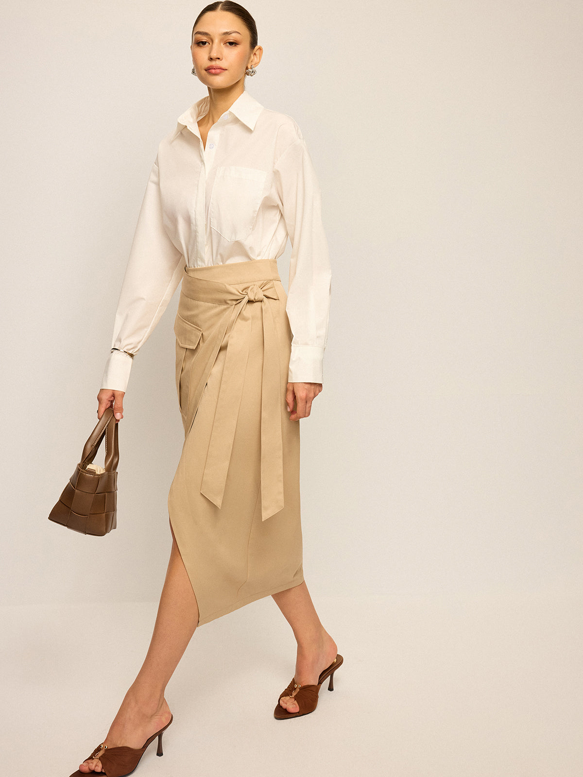 Wickelrock Midi mit Taschen