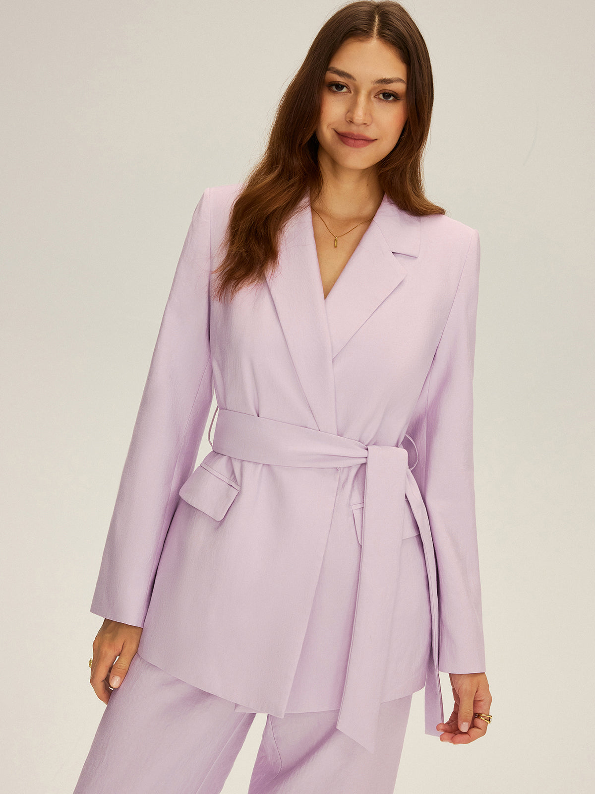 Long Sleeve Belted Blazer