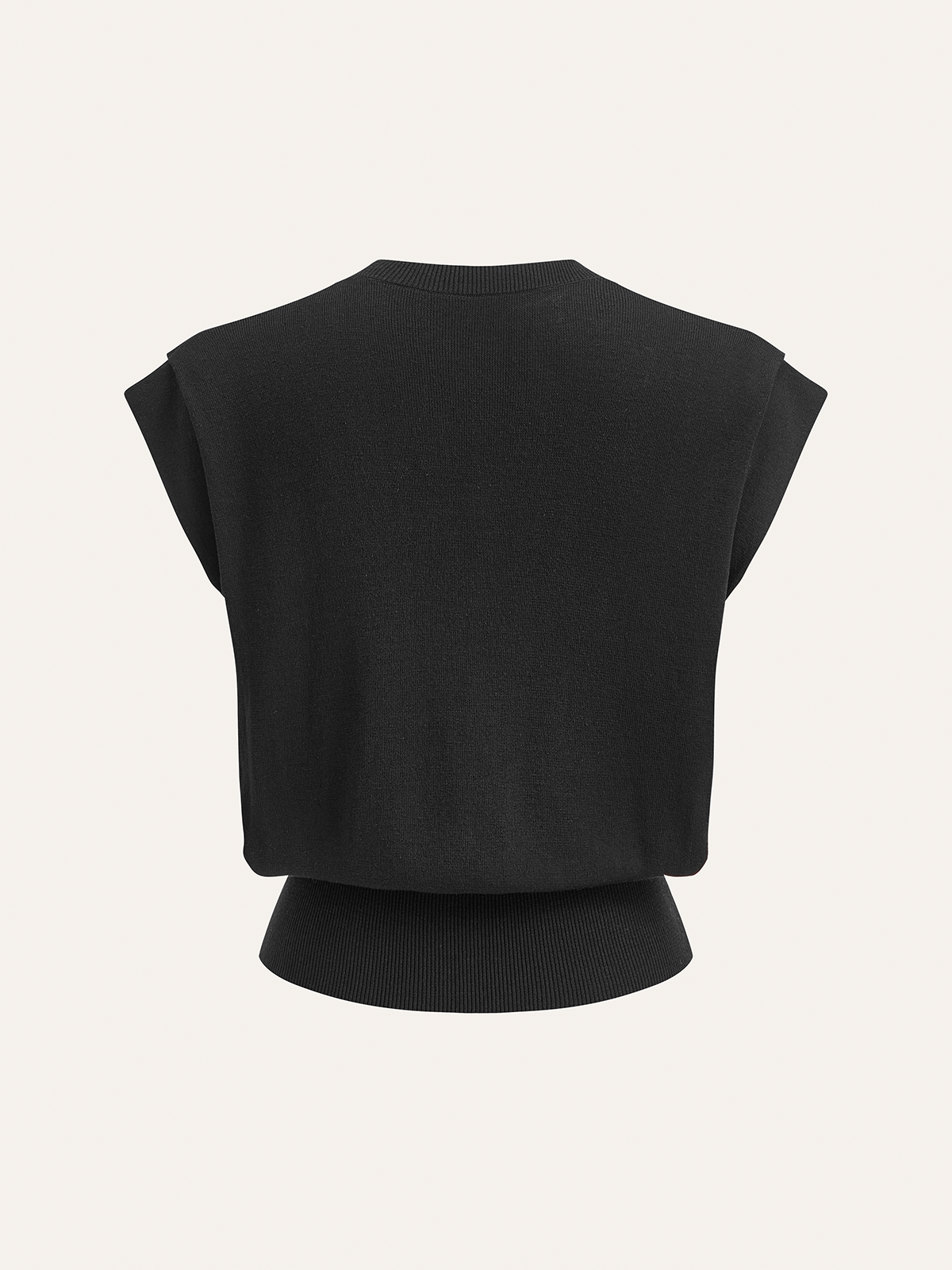 Cap Sleeve Button Cinched Knit Top