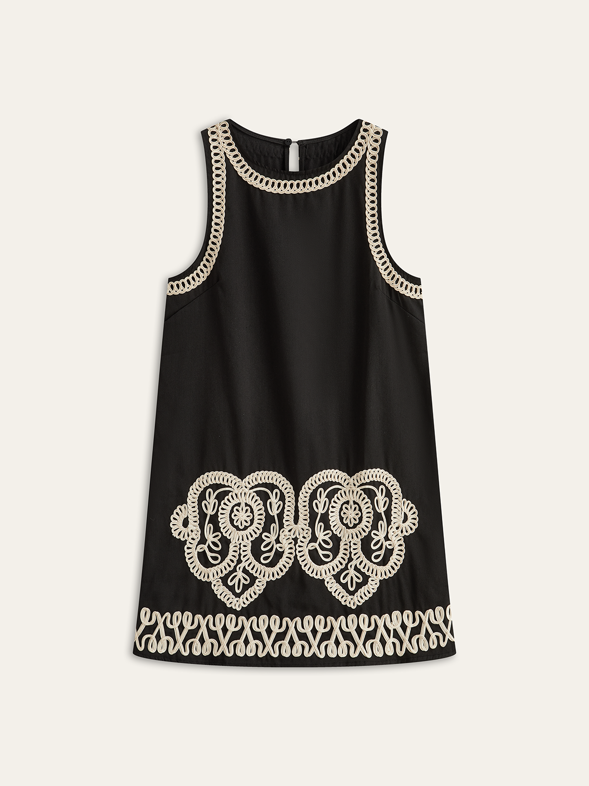 Ärmelloses Mini-Kleid mit Stickerei