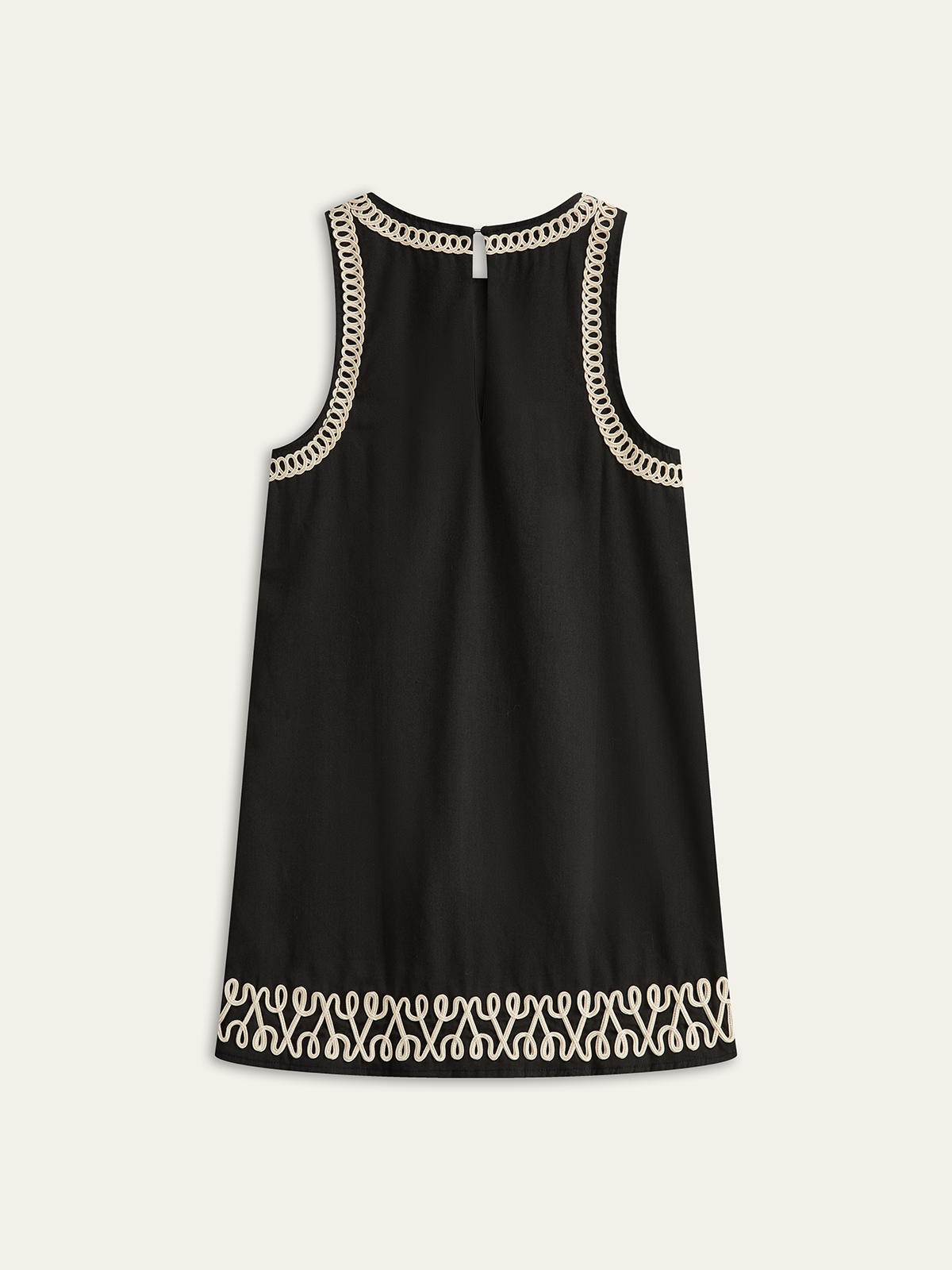 Ärmelloses Mini-Kleid mit Stickerei