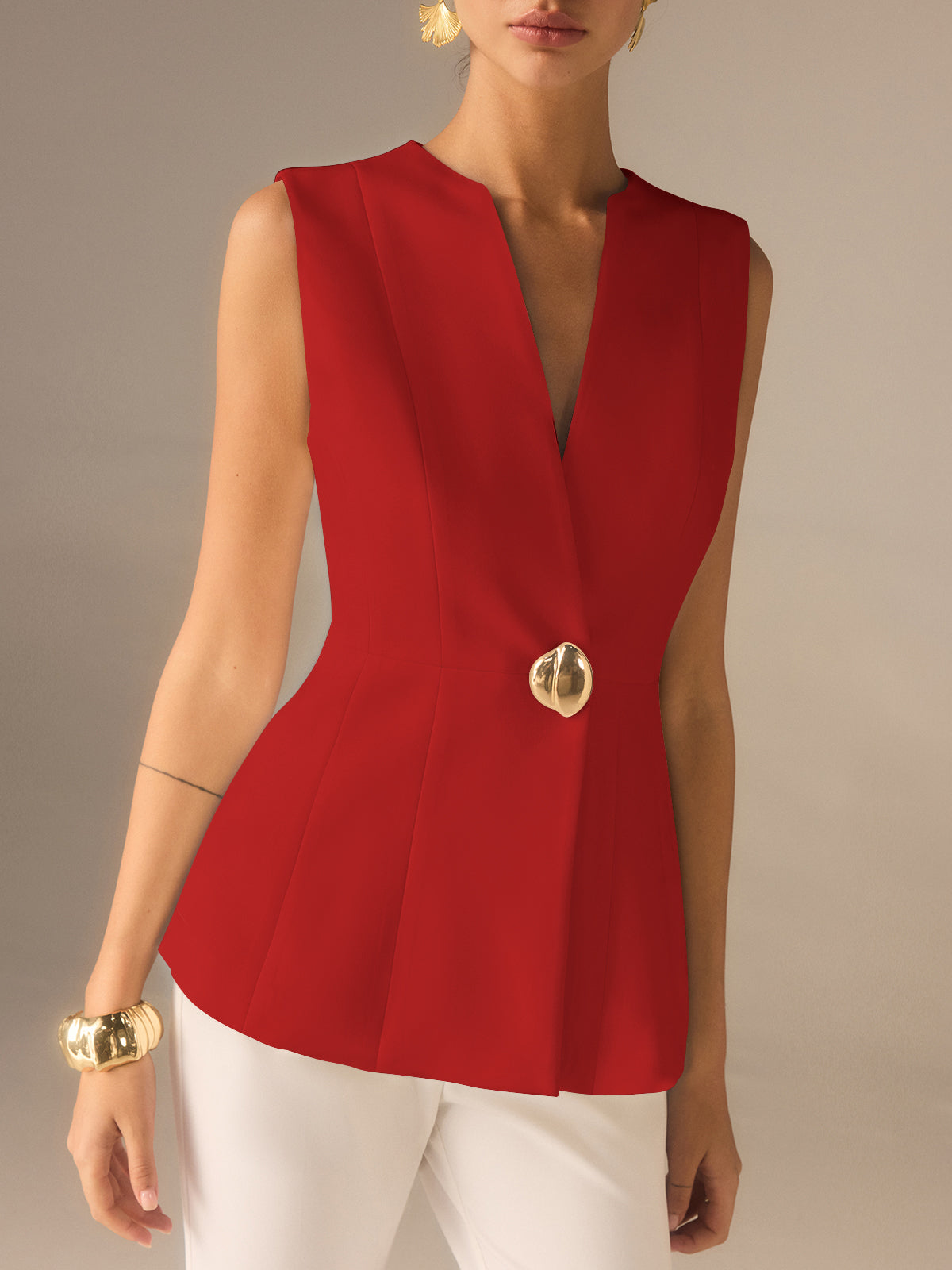 Einreihige V-Neck Weste