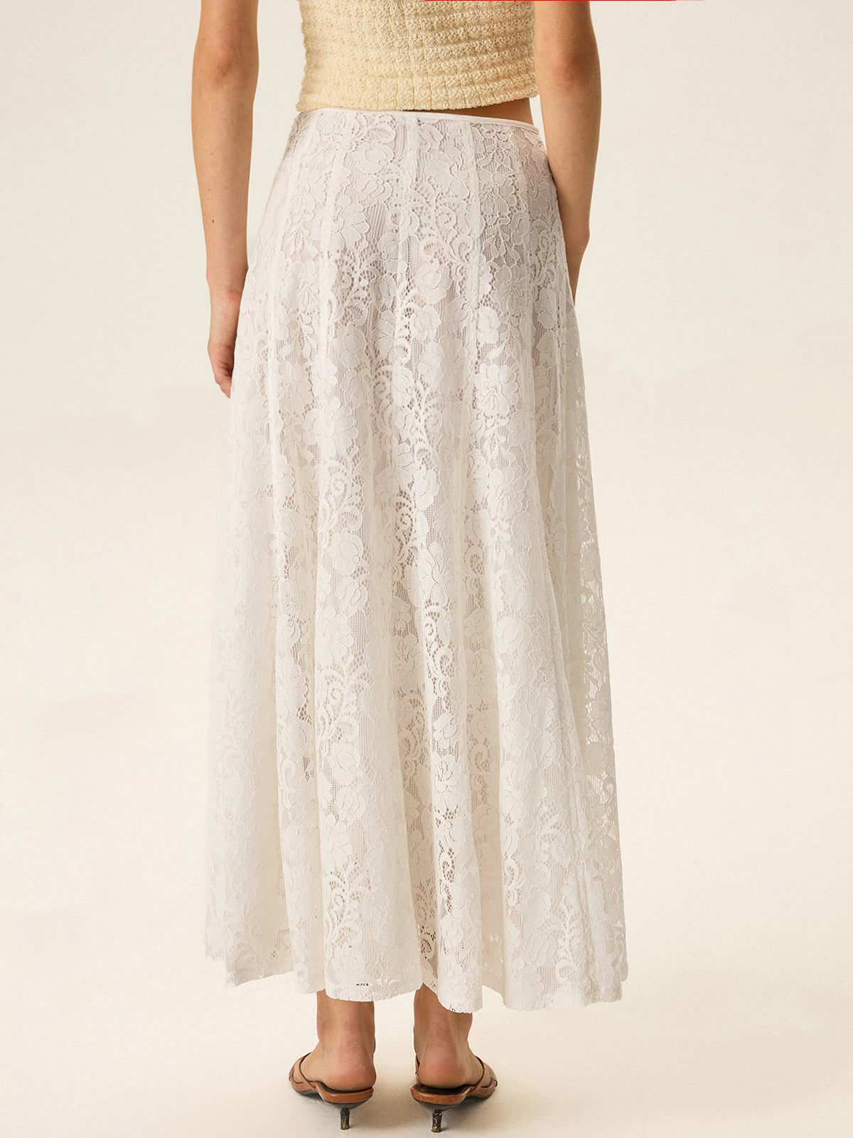 Semi-Sheer Lace Maxi Skirt