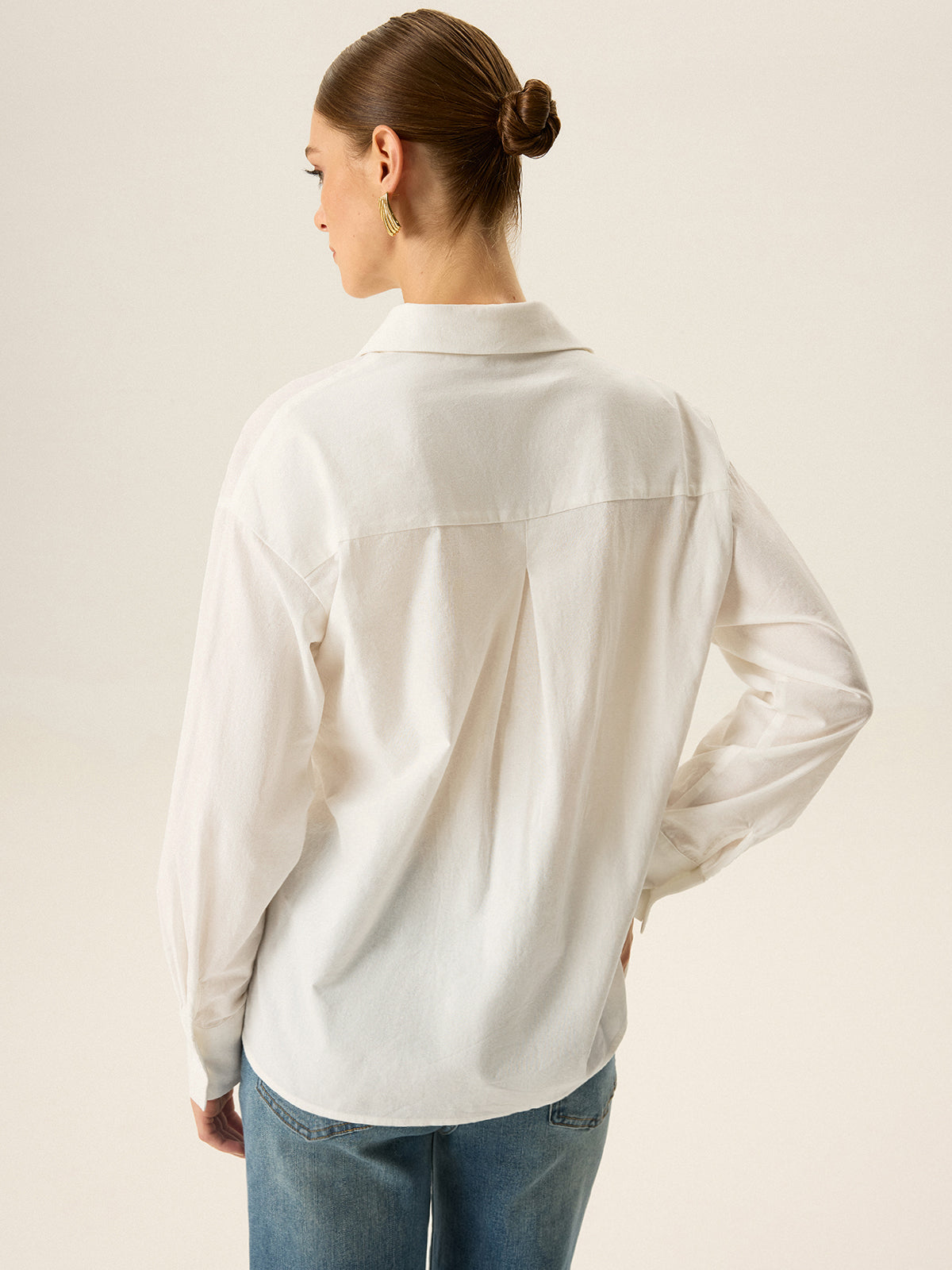 Asymmetric Wrap Long-Sleeve Shirt