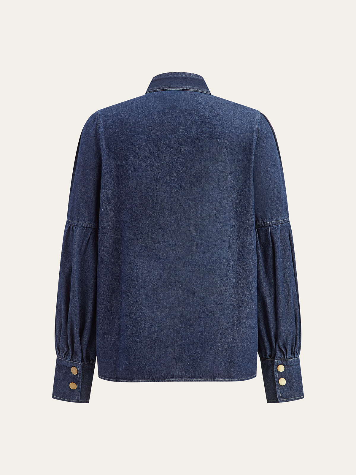 Tie Neck Denim Shirt