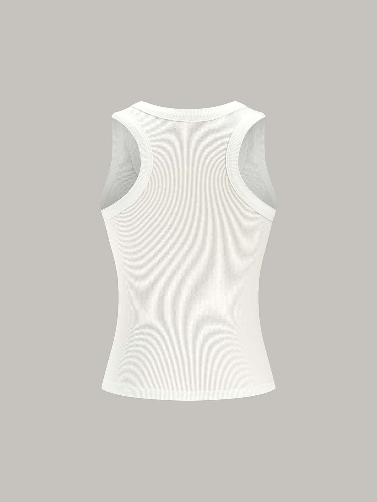 Geripptes Strick-Tanktop mit Rundhalsausschnitt