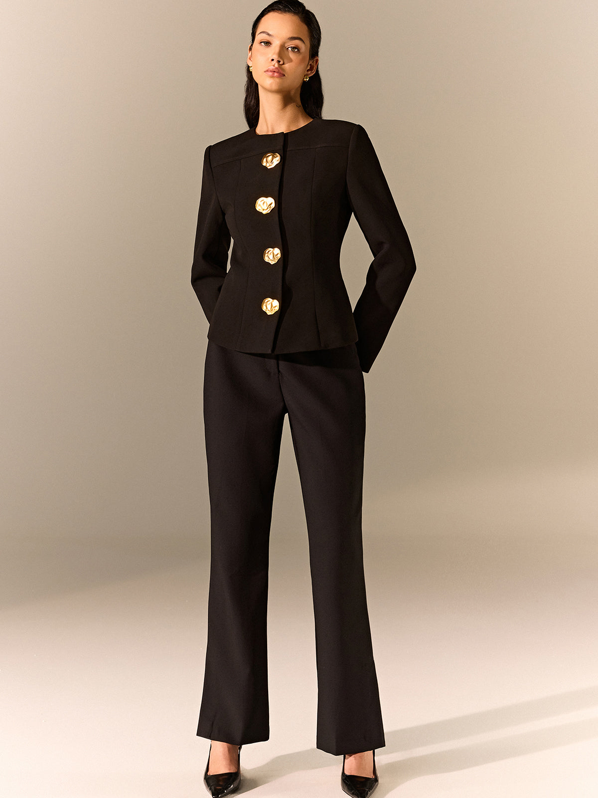 Metal Detail Tailored Blazer