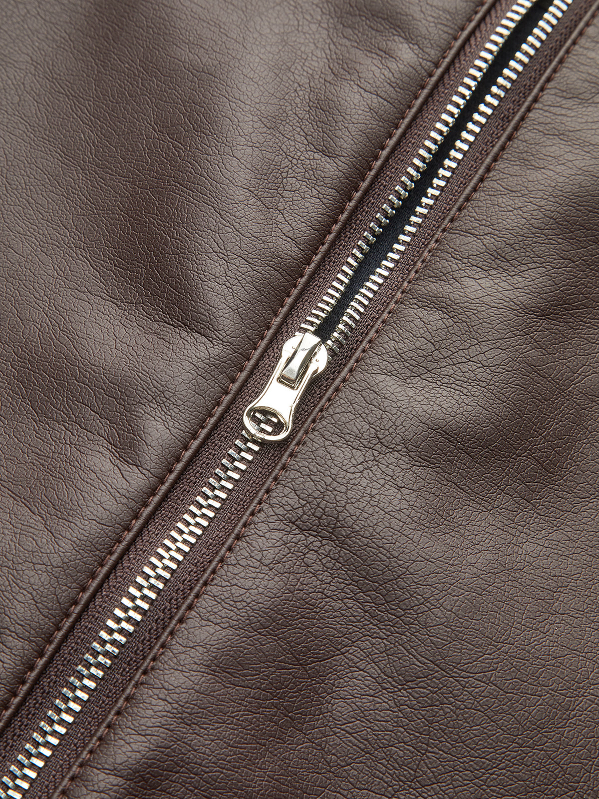 Back Zipper PU Leather Twist T-Shirt