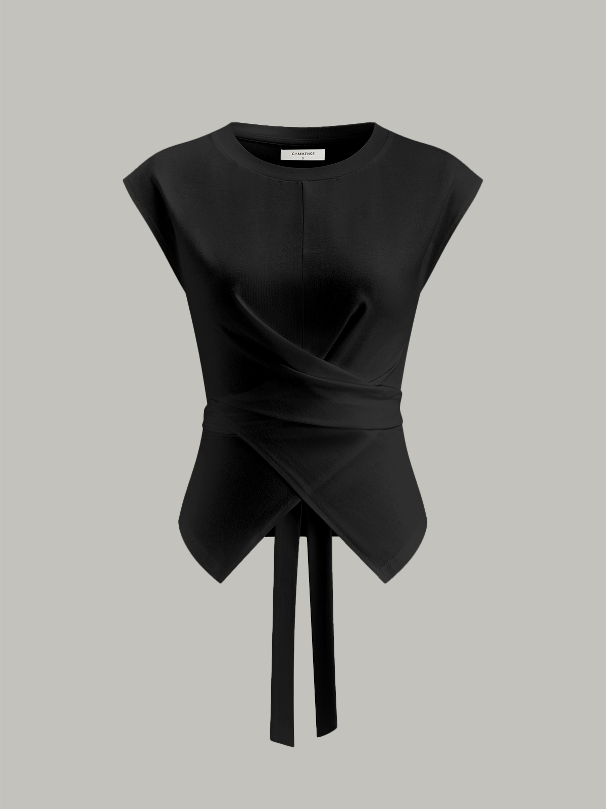 Wrap-Front Tie-Back Top