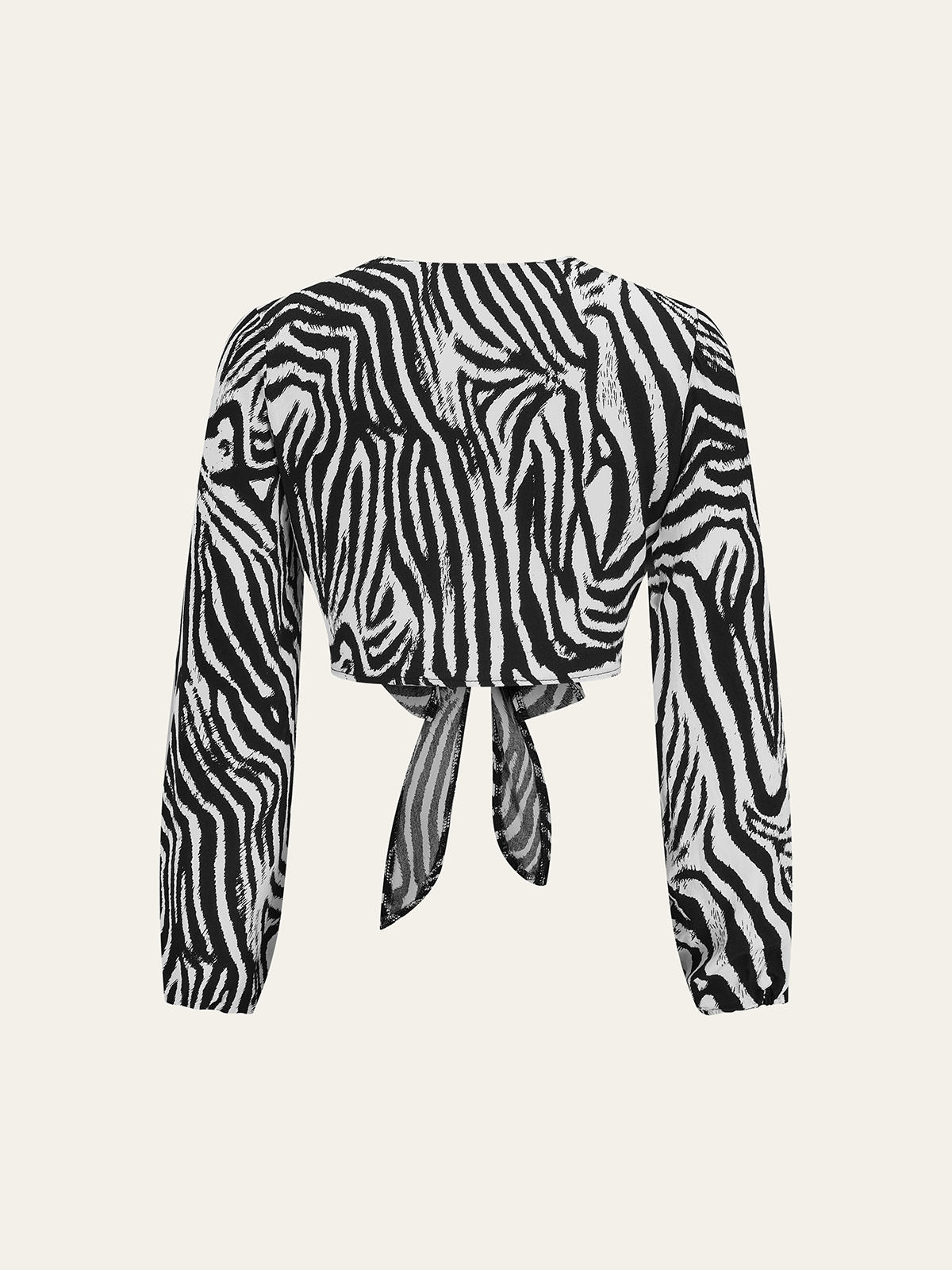 Zebra-Print-Oberteil mit Bindedetail vorne