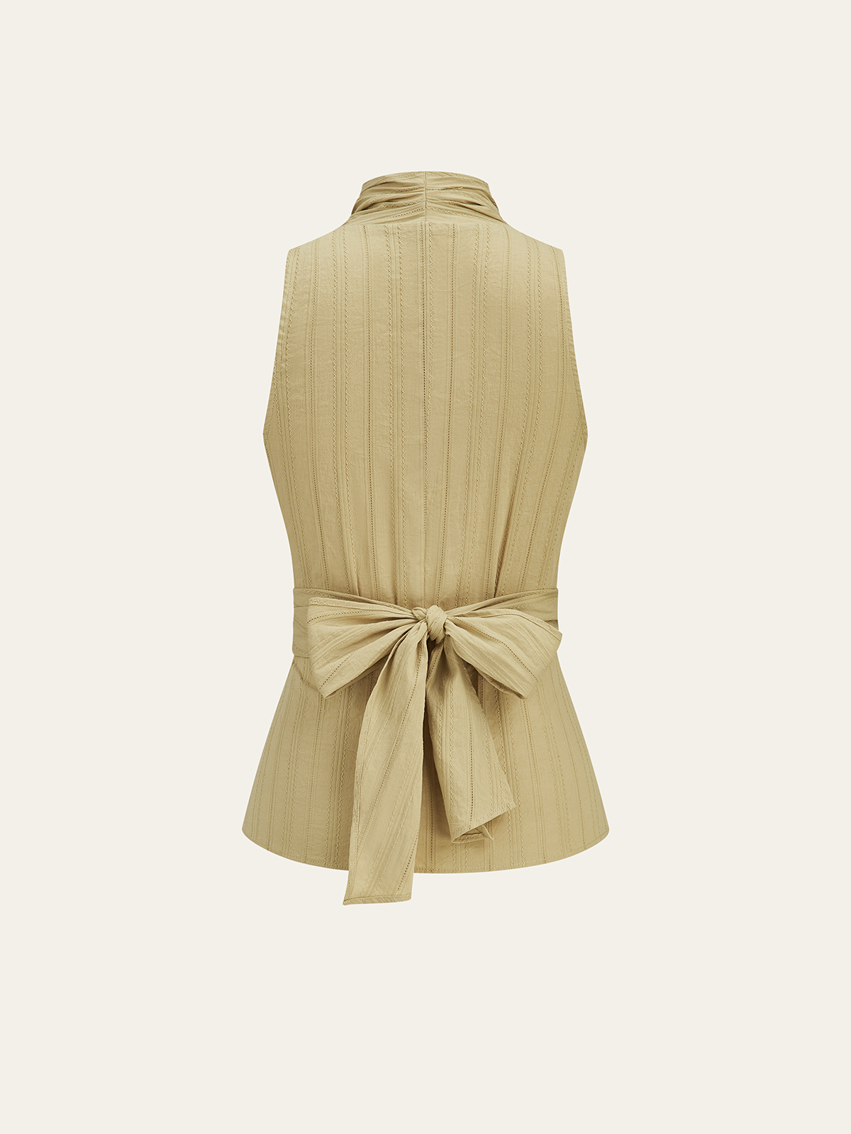 Top portefeuille drapé en coton avec nœud au dos