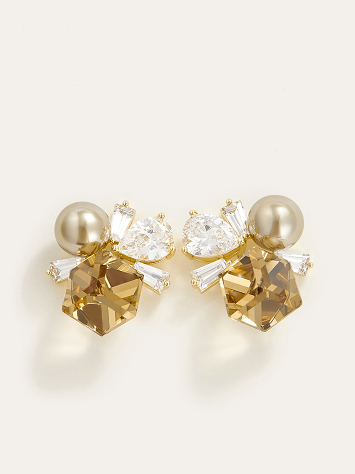 Boucles d'oreilles pendantes en cristal et perles