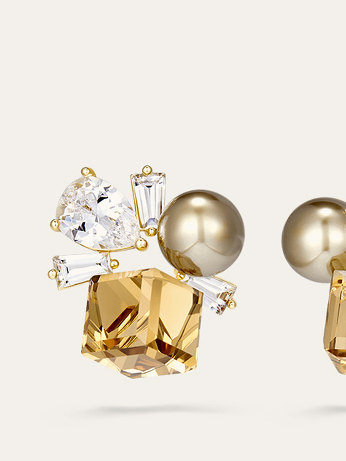 Boucles d'oreilles pendantes en cristal et perles