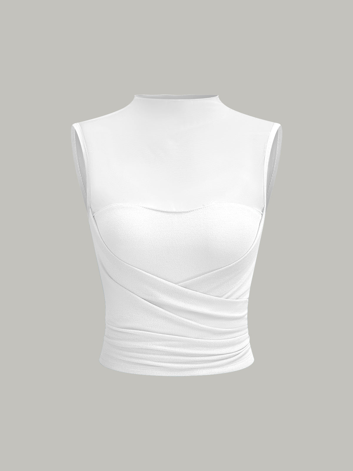 Wickeloberteil mit halbtransparentem Mesh-Einsatz