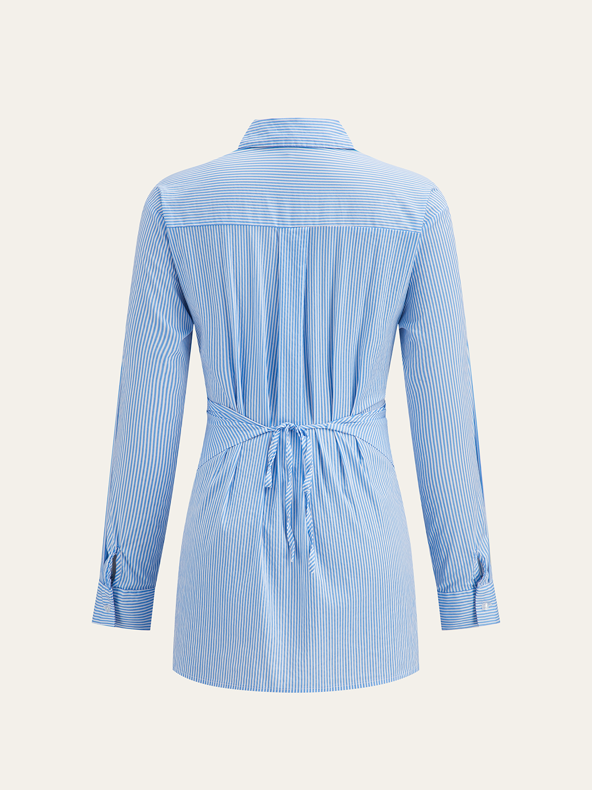 Chemise rayée cache-cœur à ourlet asymétrique