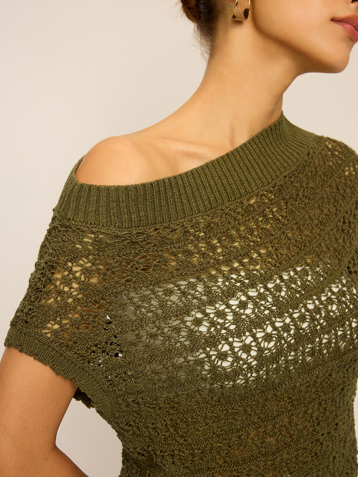 Häkelstrick-Off-Shoulder-Top
