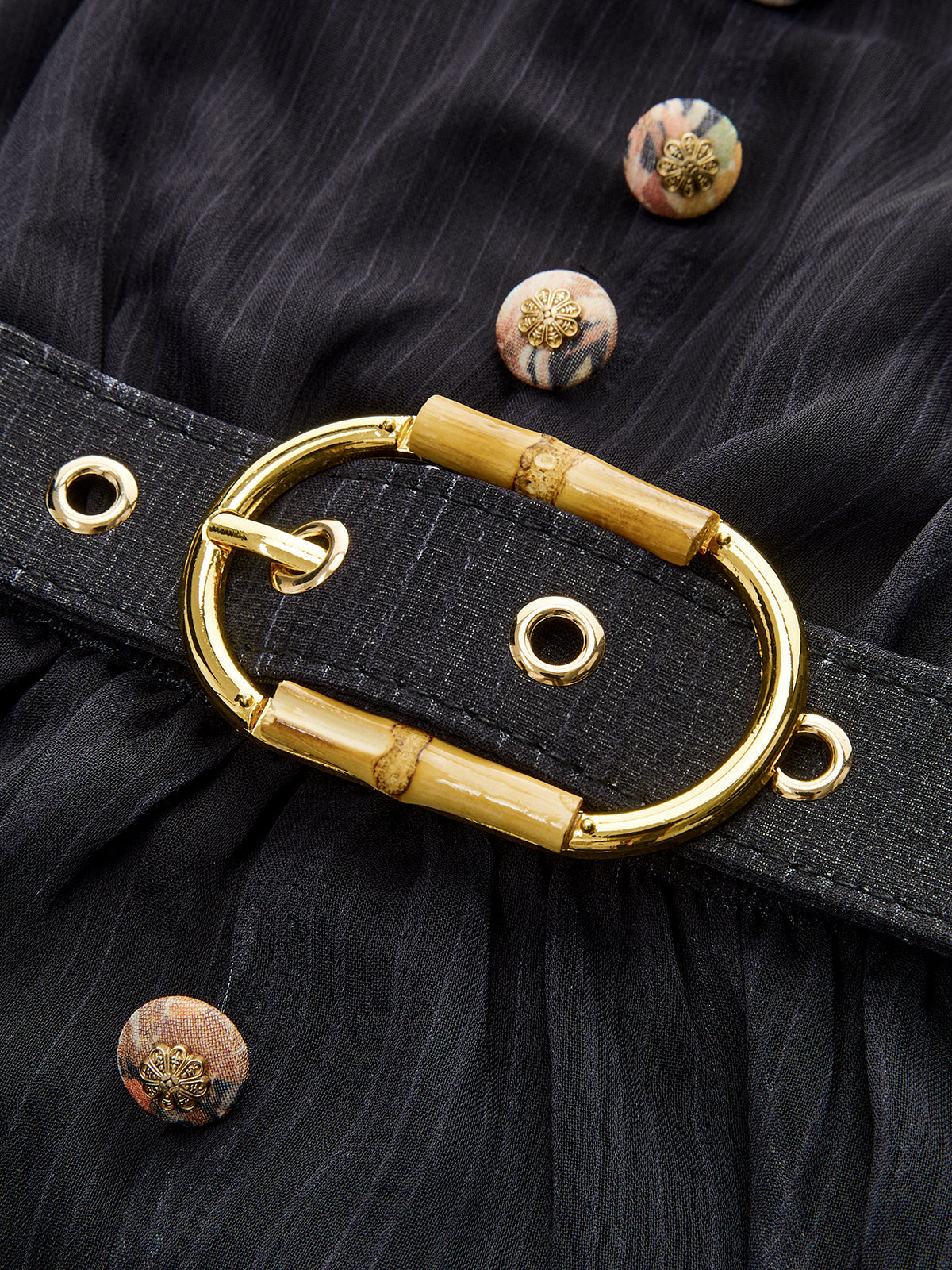 Robe ceinturée en mousseline semi-transparente à imprimé floral