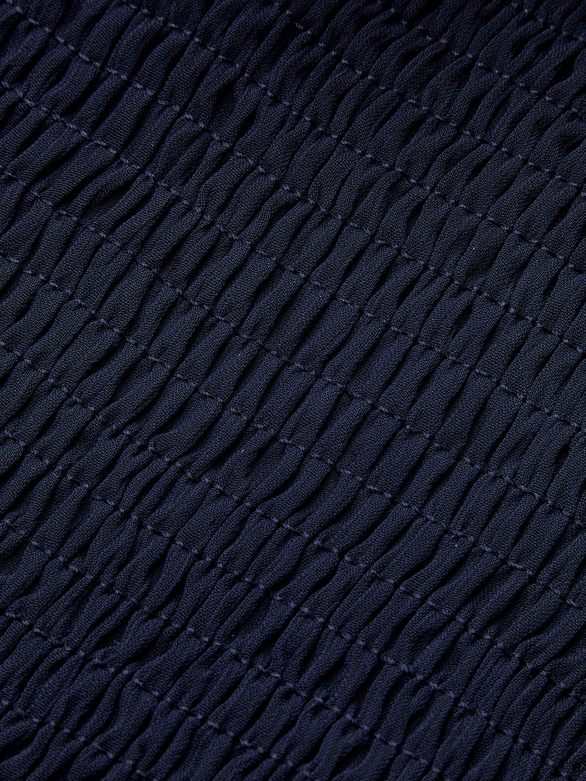 Mesh-Paneled Ruffled Hem Smocked Waist Blouse