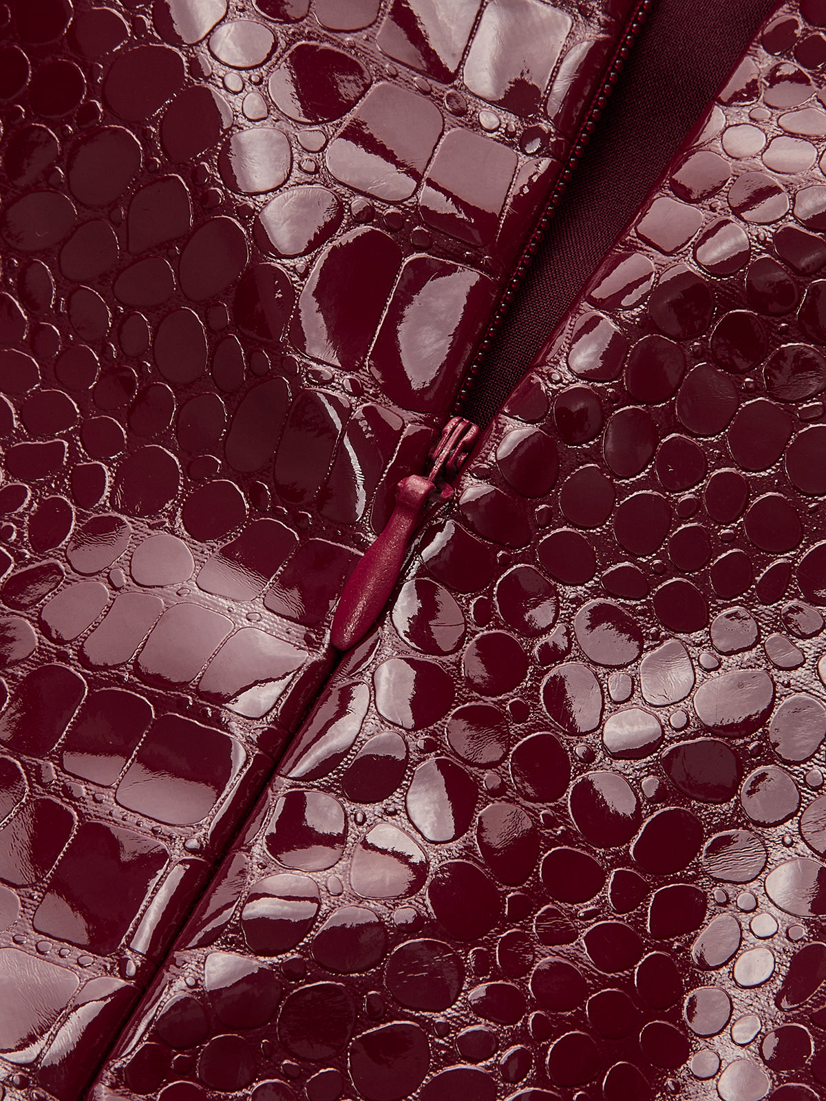 Belted Croc Embossed PU Leather Mini Skirt