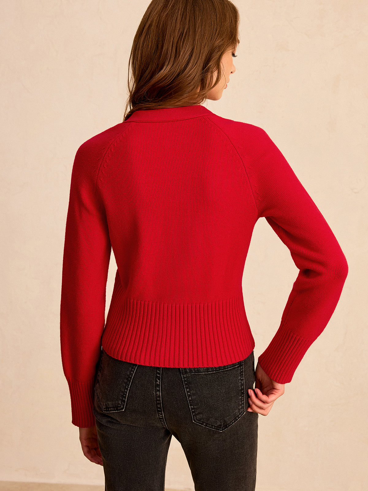 Cardigan en maille à col en V boutonné