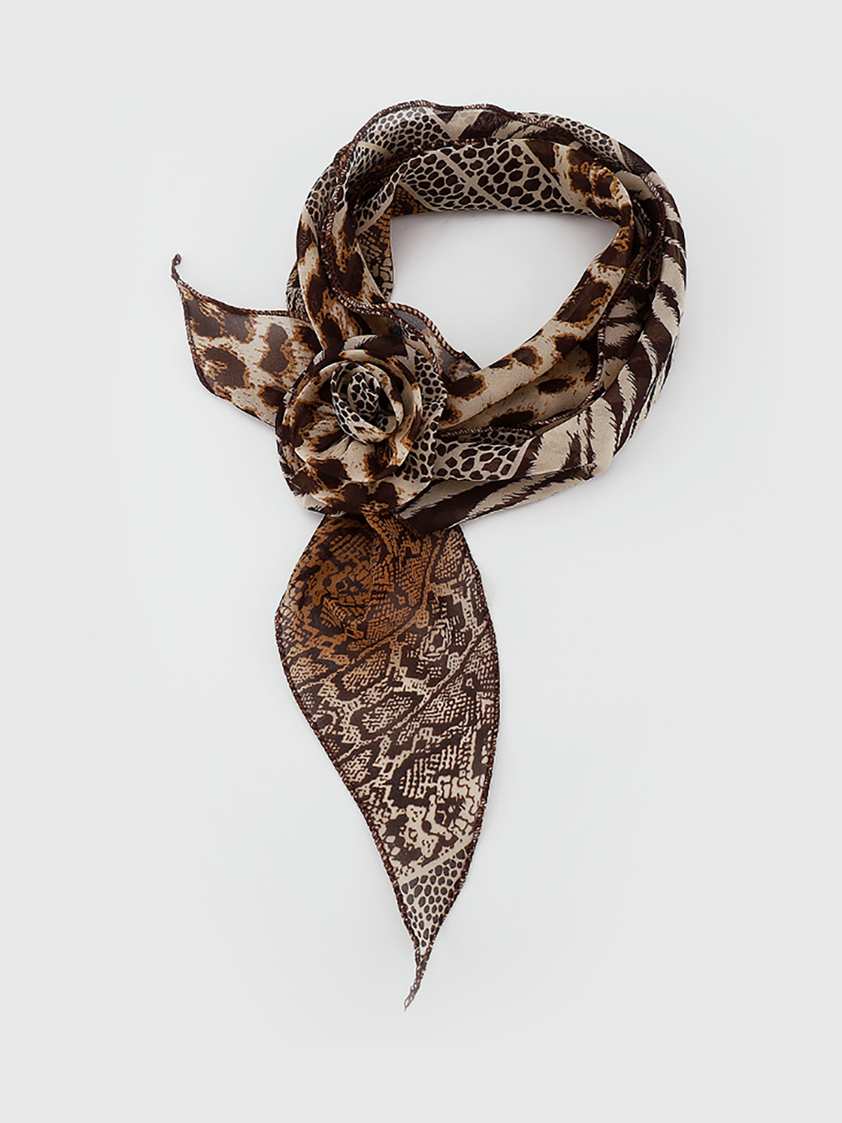Écharpe en mousseline de soie imprimé animal rose