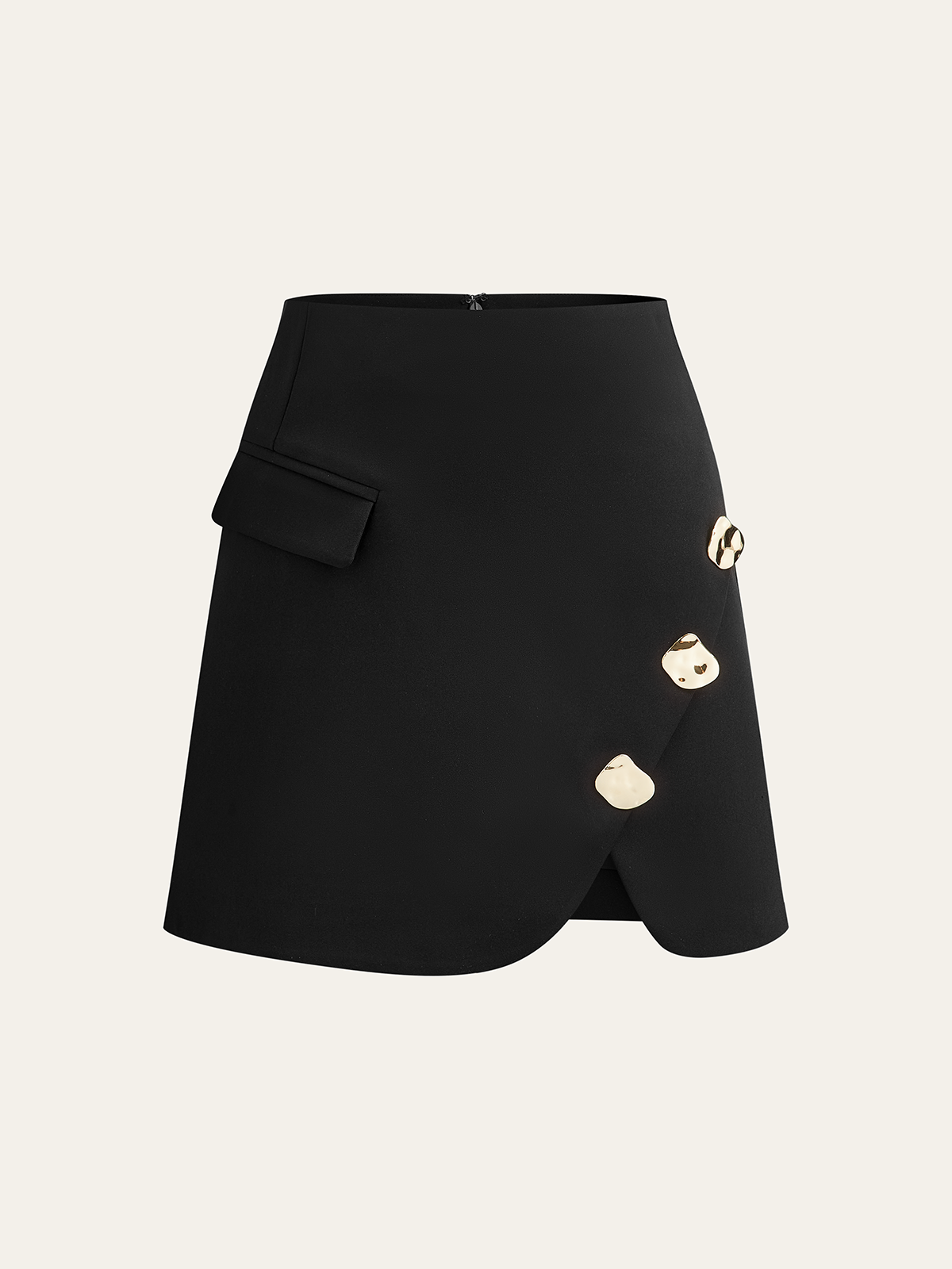Minirock mit Metalldetail und Taschen