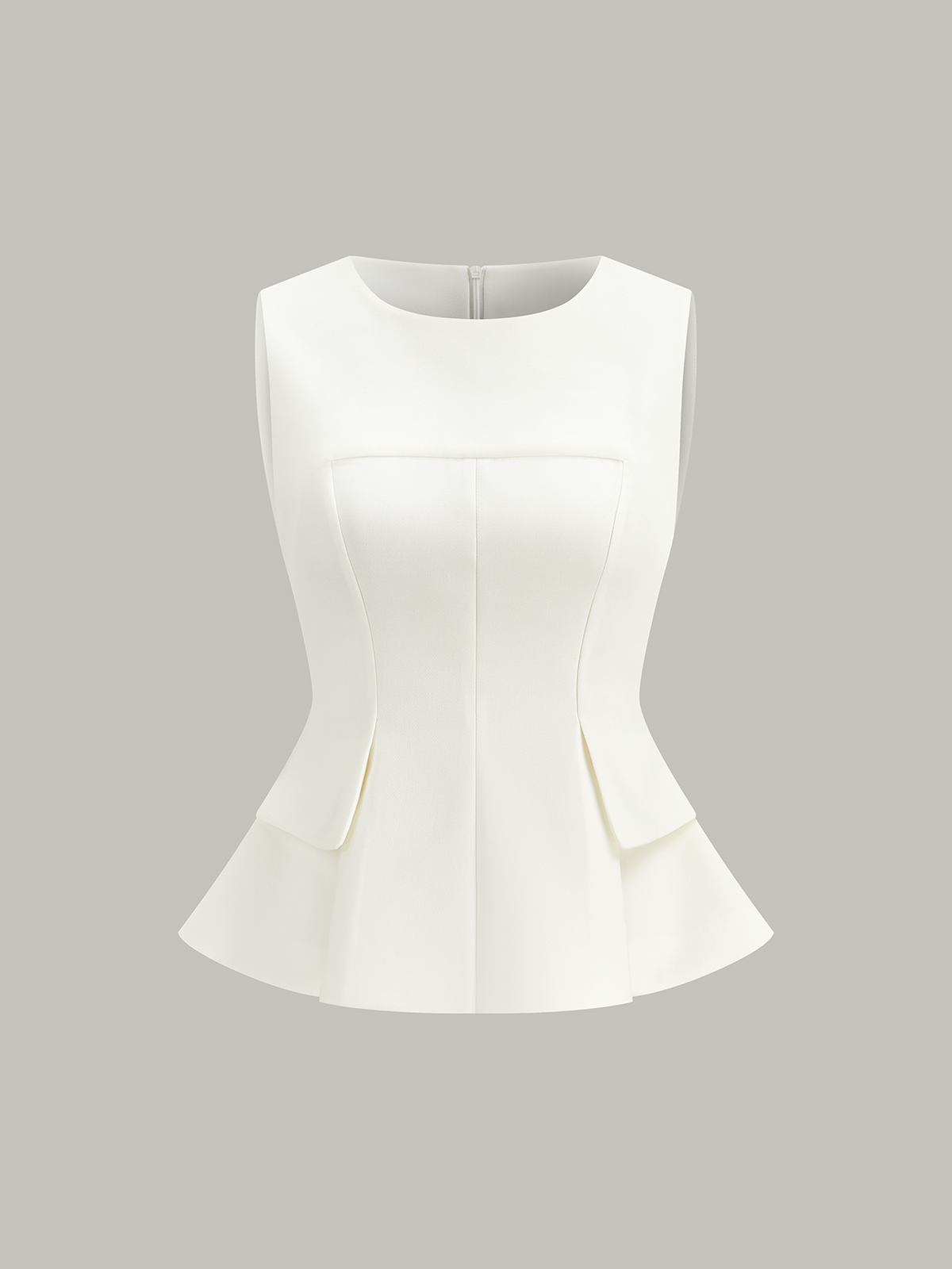 Ärmelloses Peplum-Oberteil mit Rückenreißverschluss