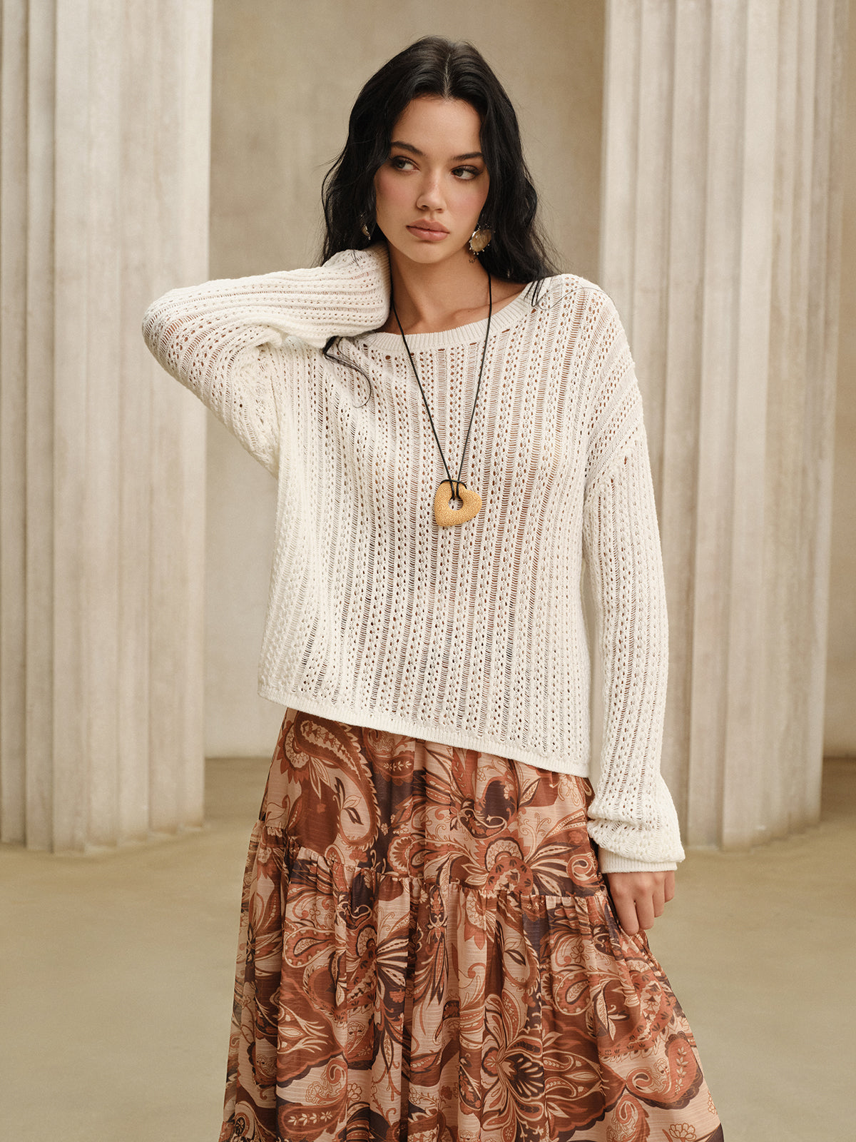 Oversized Rundhalspullover