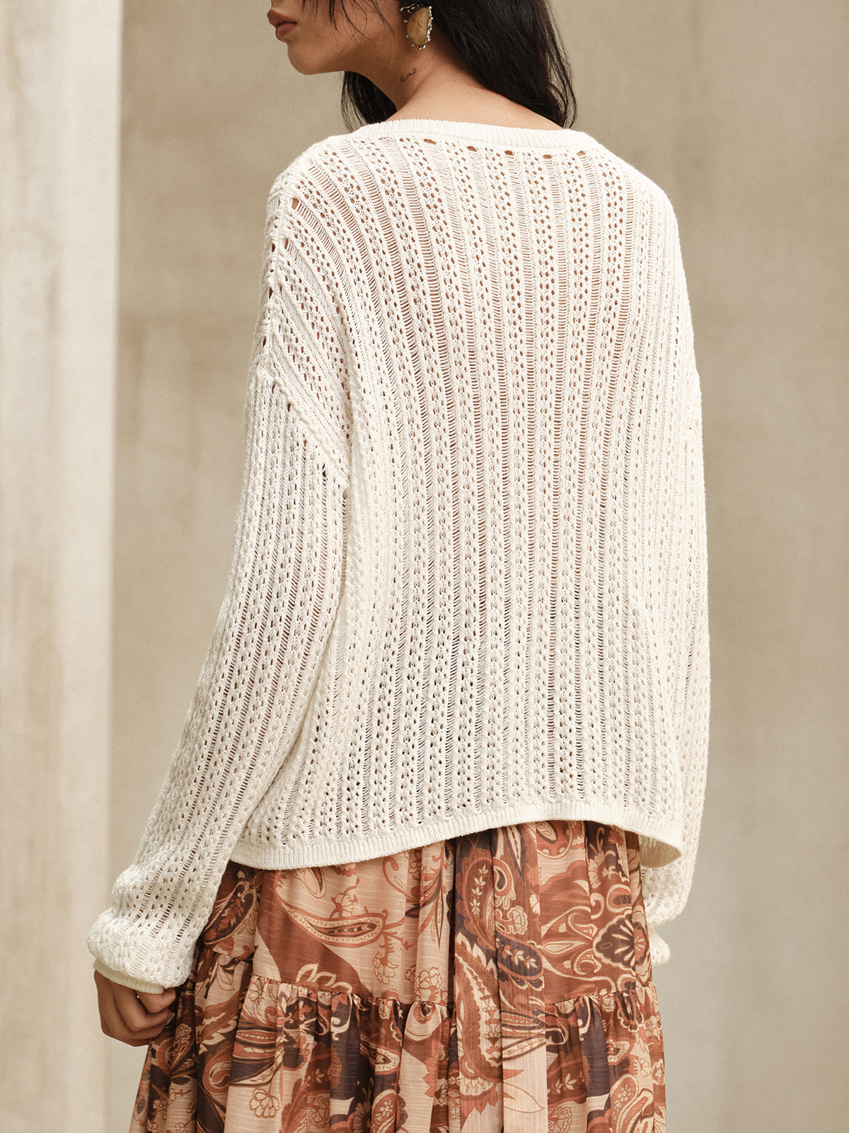 Oversized Rundhalspullover